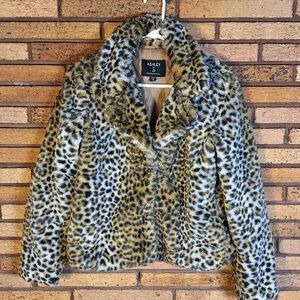 Ashley By 26 International Small Leopard Print Faux Fur Coat
